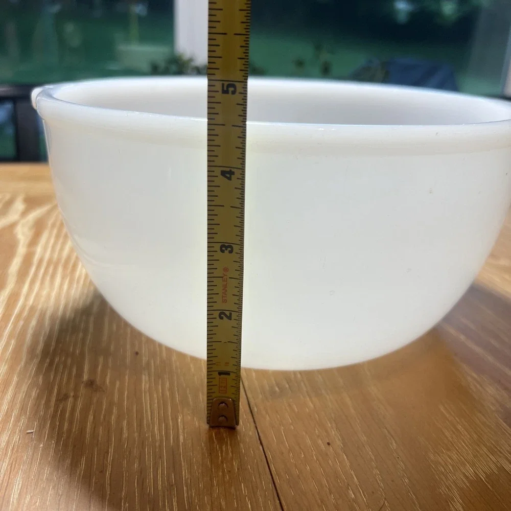 Vintage GLASBAKE Large White Milk Glass Mixing Bowl Made for SUNBEAM 19CJ